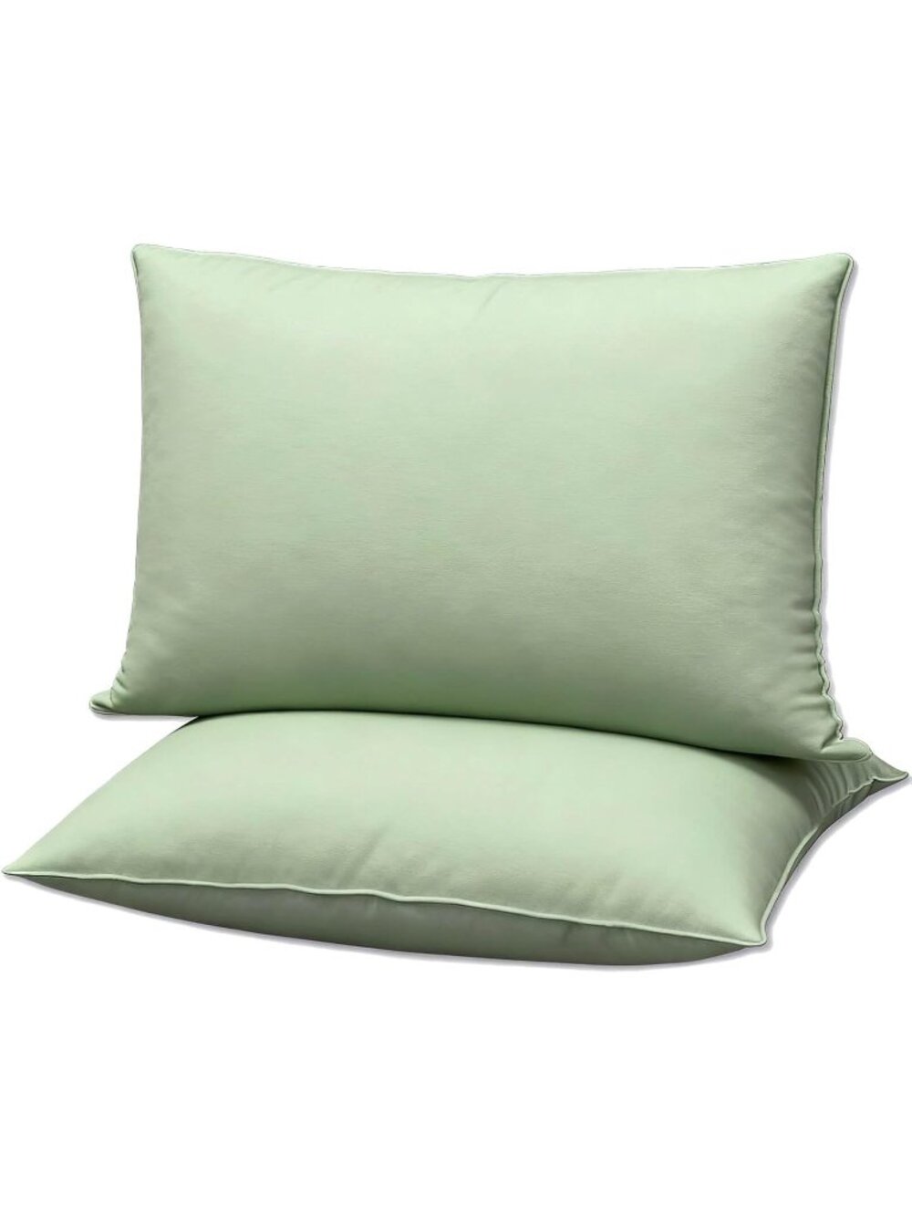 〽️Flat Ultra Thin Bed Pillows Standard Size Set of 2 Soft Down Alternative Green